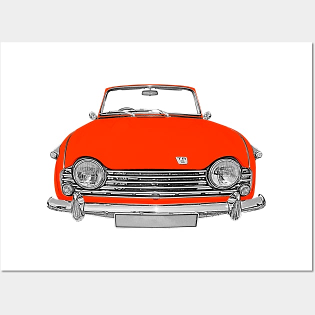 Triumph TR5 classic car red Wall Art by soitwouldseem